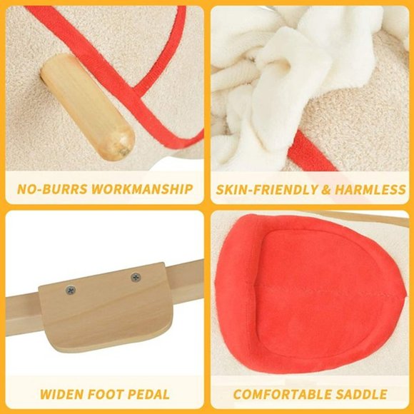 Kids Rocking Horse, Wooden Rocking Horse - White - Picture 6 of 6